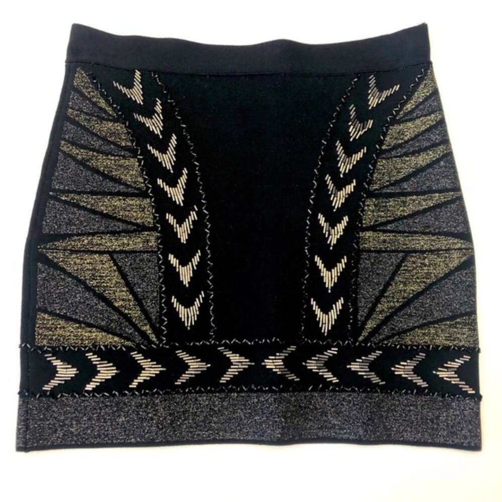 MARCIANO BEADED BODYCON MINI SKIRT IN SIZE EXTRA SMALL